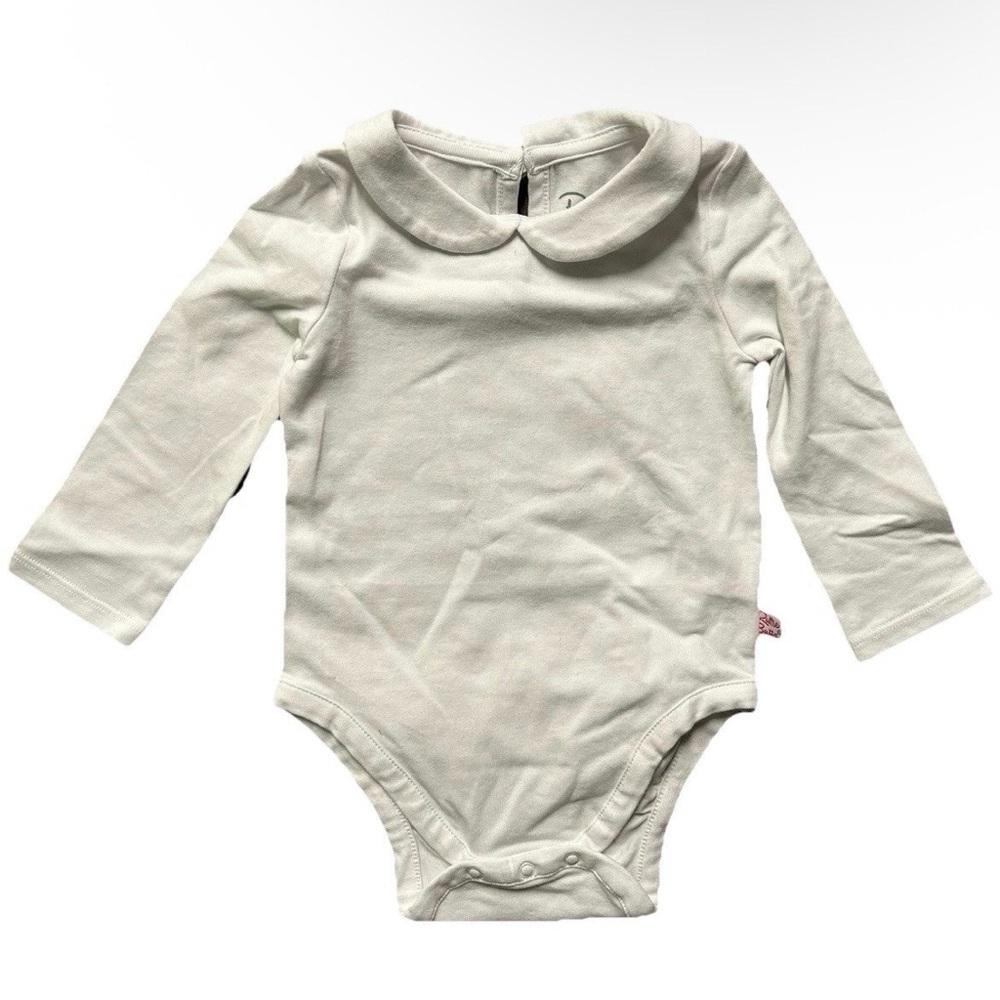 Baby Girl Ruffle Butts White Collard Layering Cotton Bodysuit Size 12-18 Months